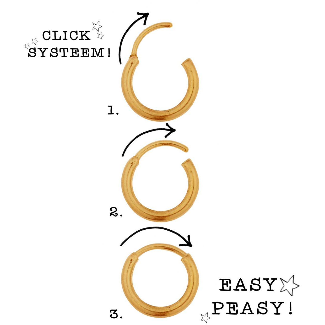 Oorbel - Single plain chain hoop