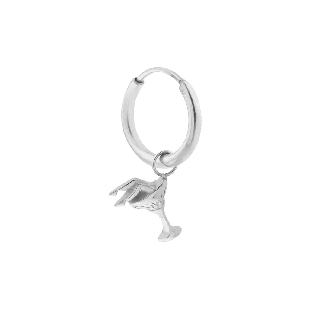 Oorbel - Cocktail lady hoop silver