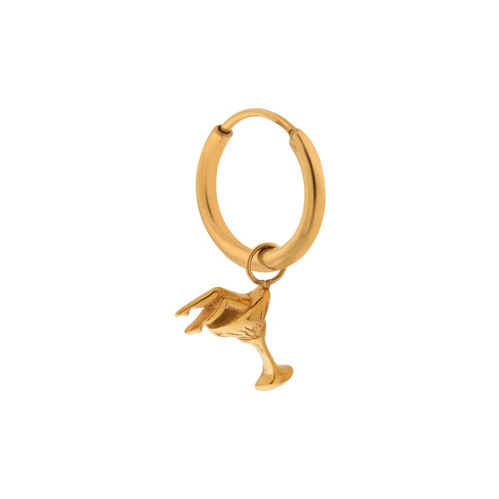 Oorbel - Cocktail lady hoop gold
