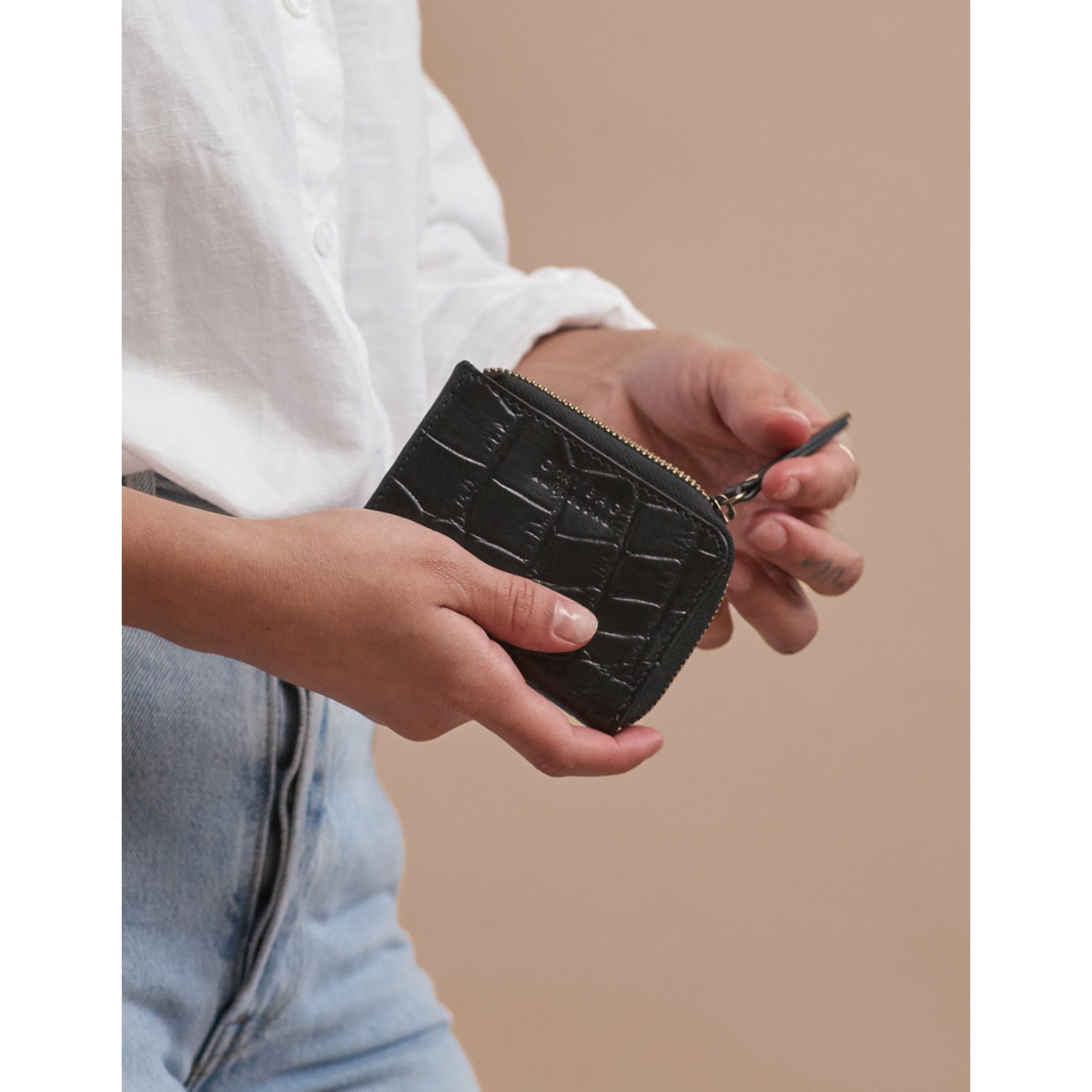 Coco coin purse - black croco
