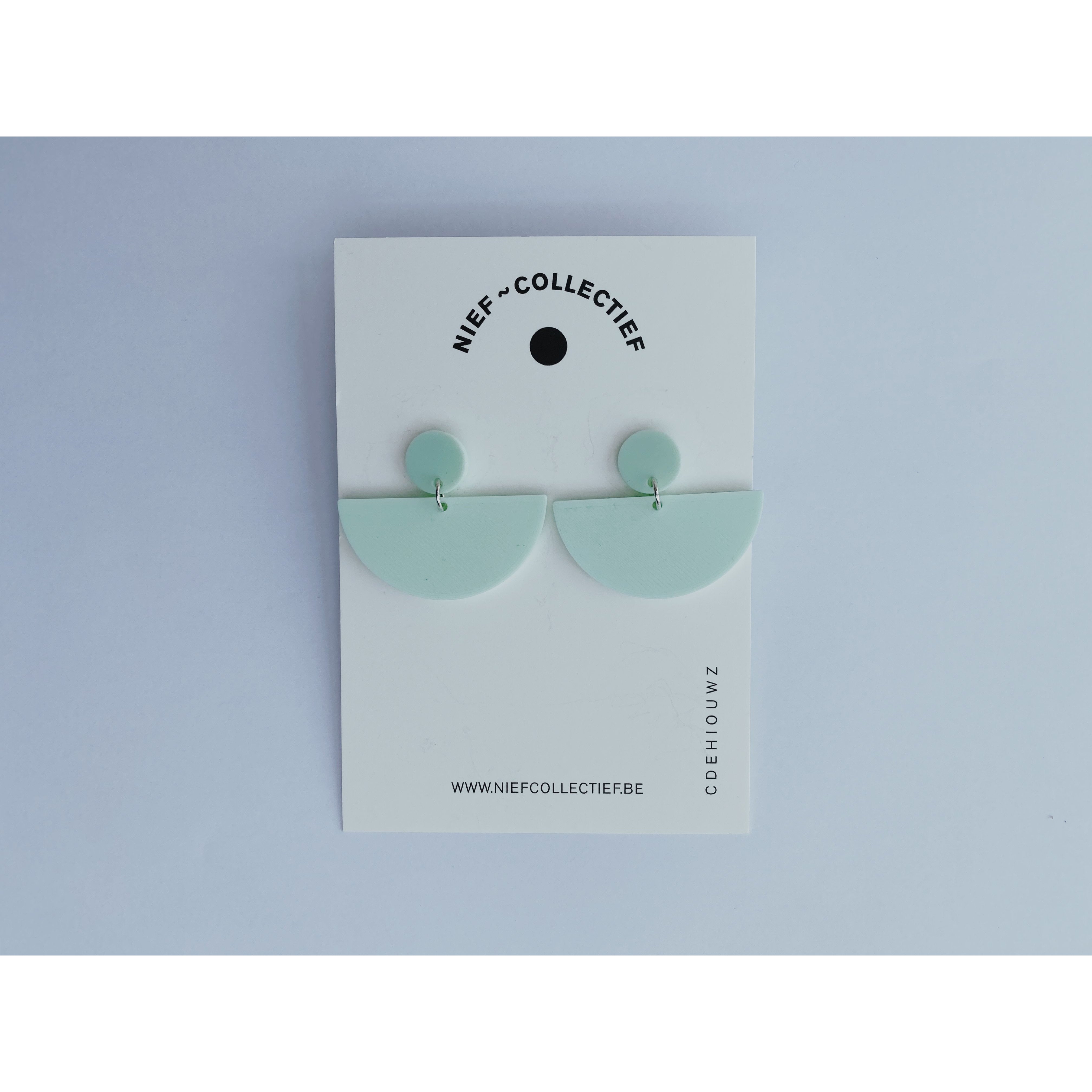 Oorbel double D - pastel mint