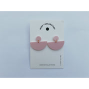 Oorbel double D - pastel roze