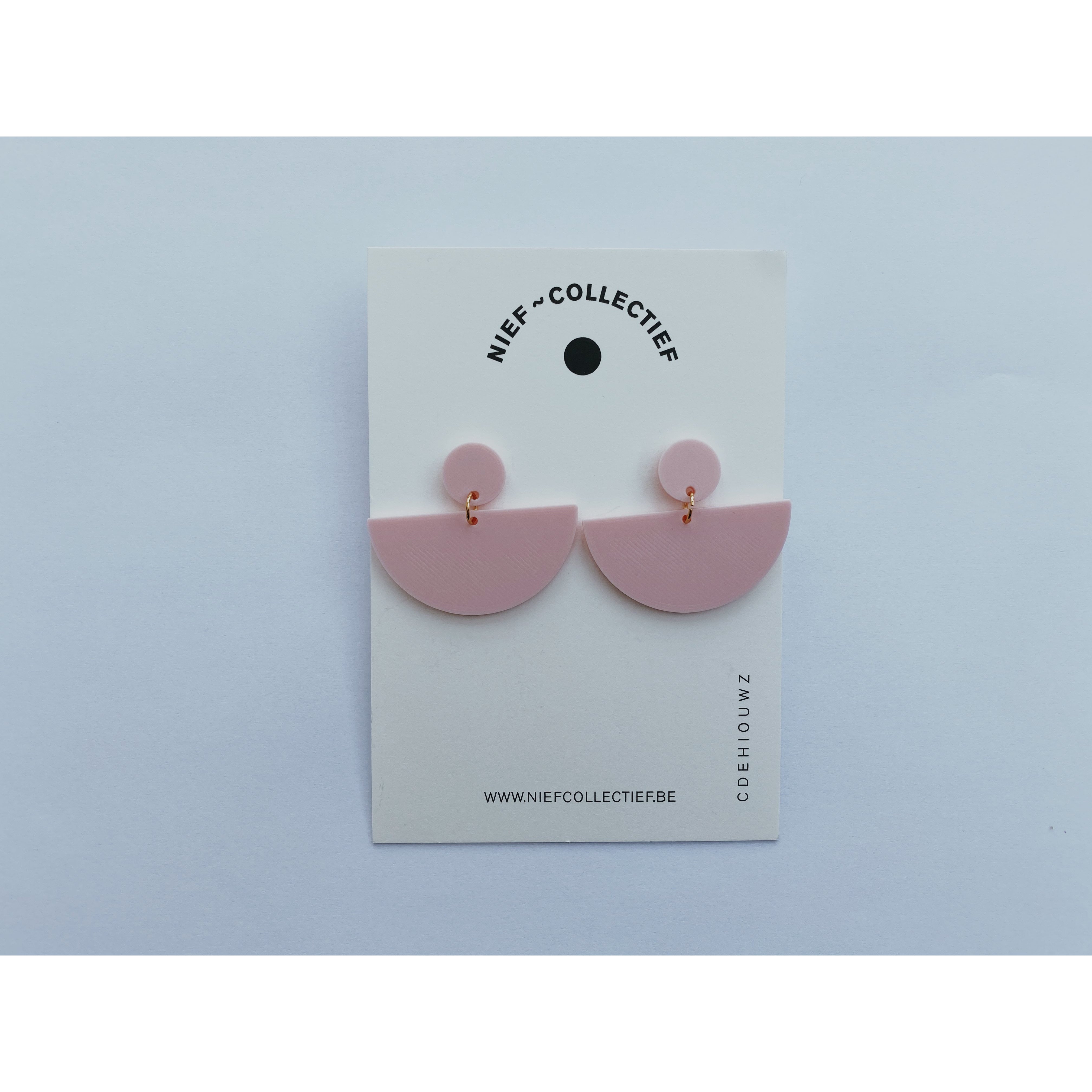 Oorbel double D - pastel roze