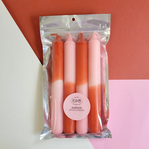Dip dye kaars - Pink + Brick