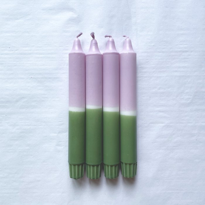 Dip dye kaars - Groen x lila