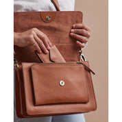 Harmonica wallet - cognac
