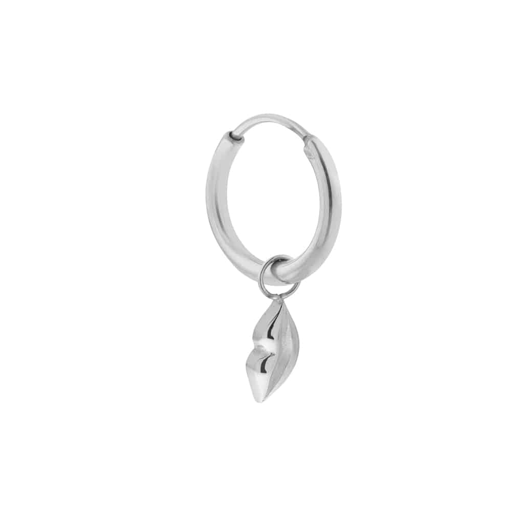 Oorbel - Lips hoop silver