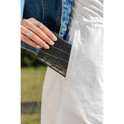 Lola coin purse - black croco