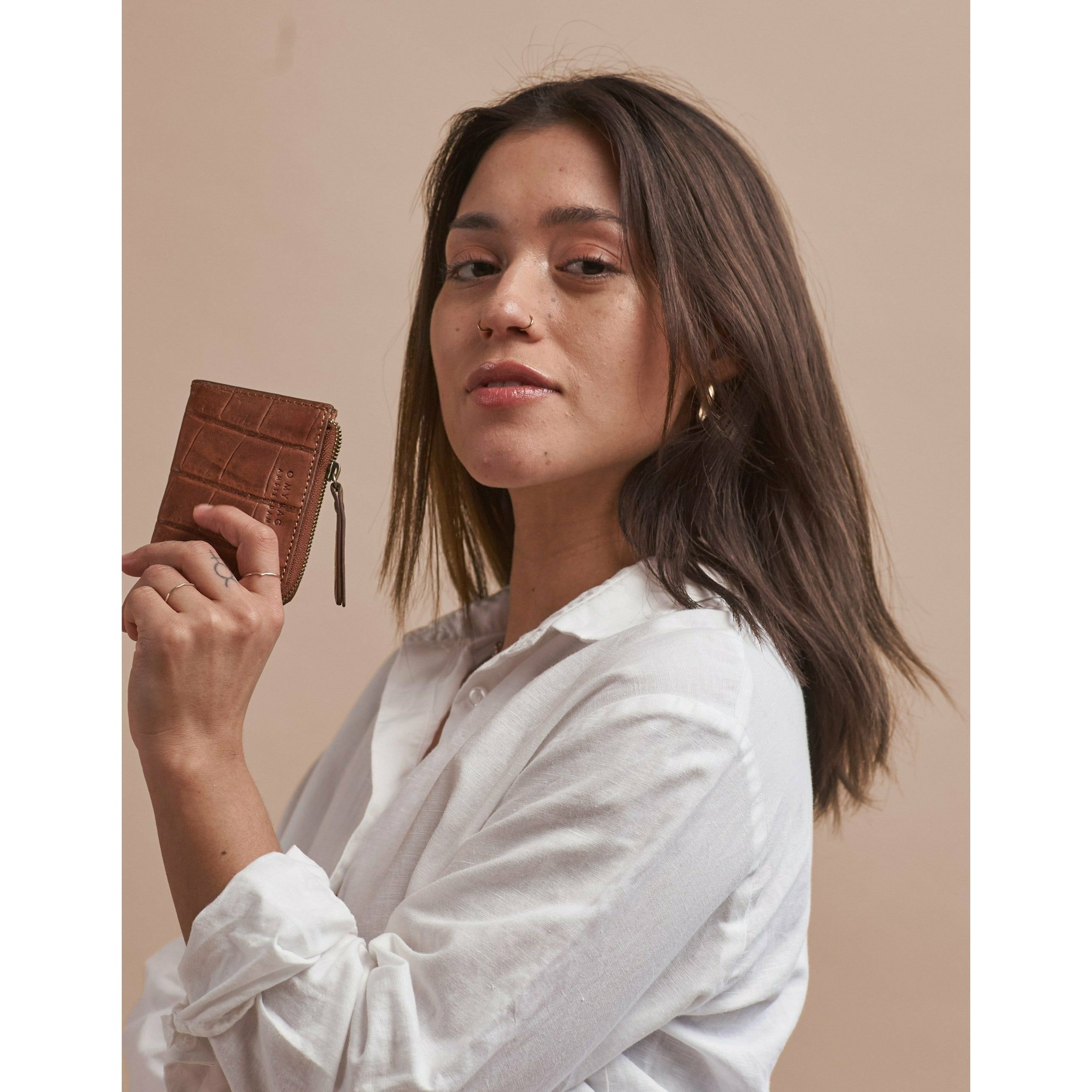 Lola coin purse - cognac croco
