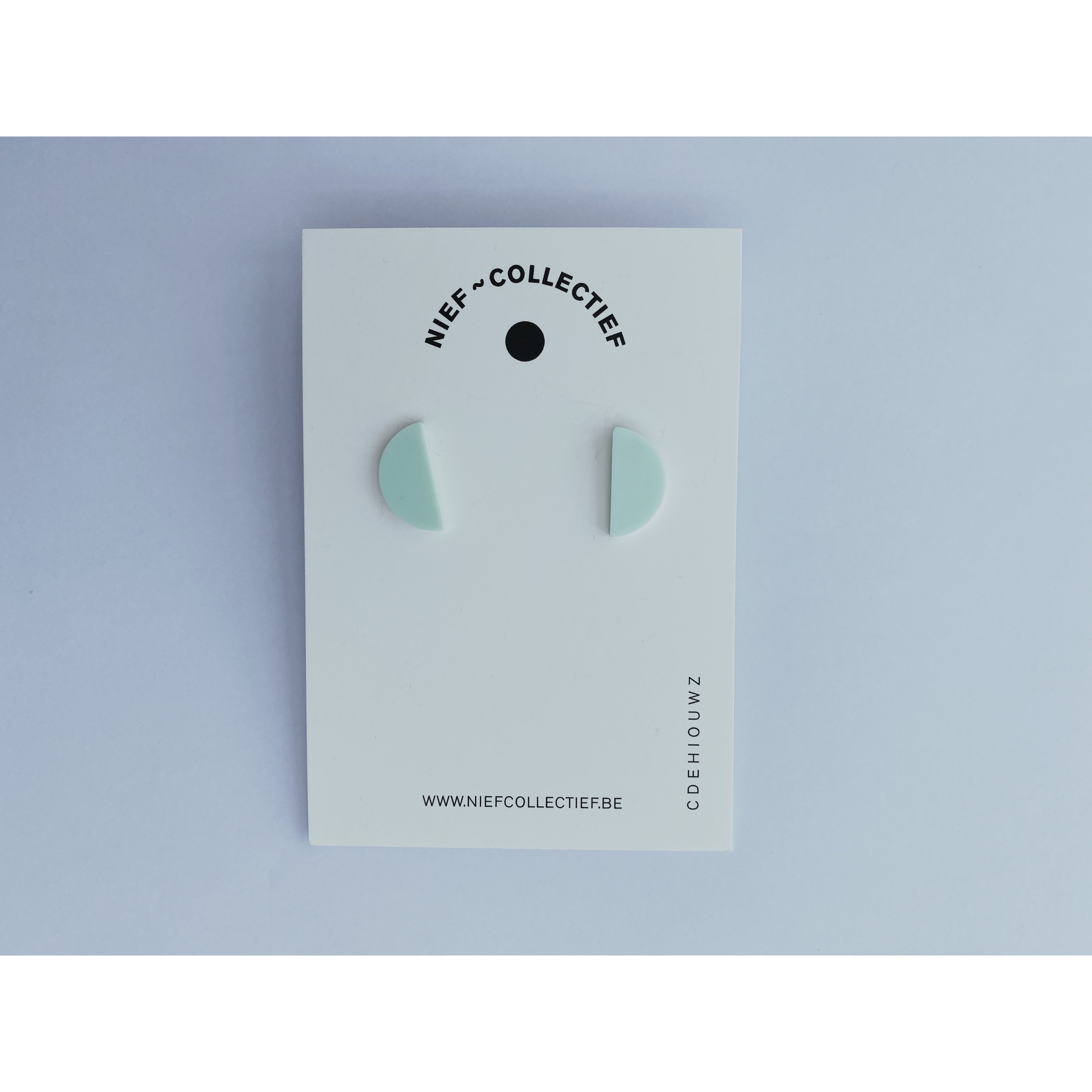 Oorbel mini C - pastel mint