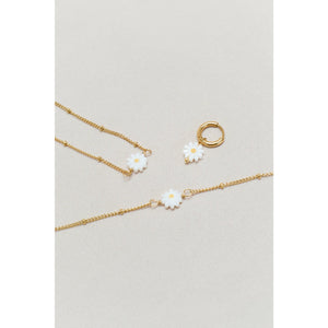 Oorbel - Single daisy hoop gold