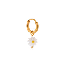 Afbeelding in Gallery-weergave laden, Oorbel - Single daisy hoop gold
