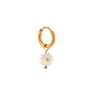 Oorbel - Single daisy hoop gold