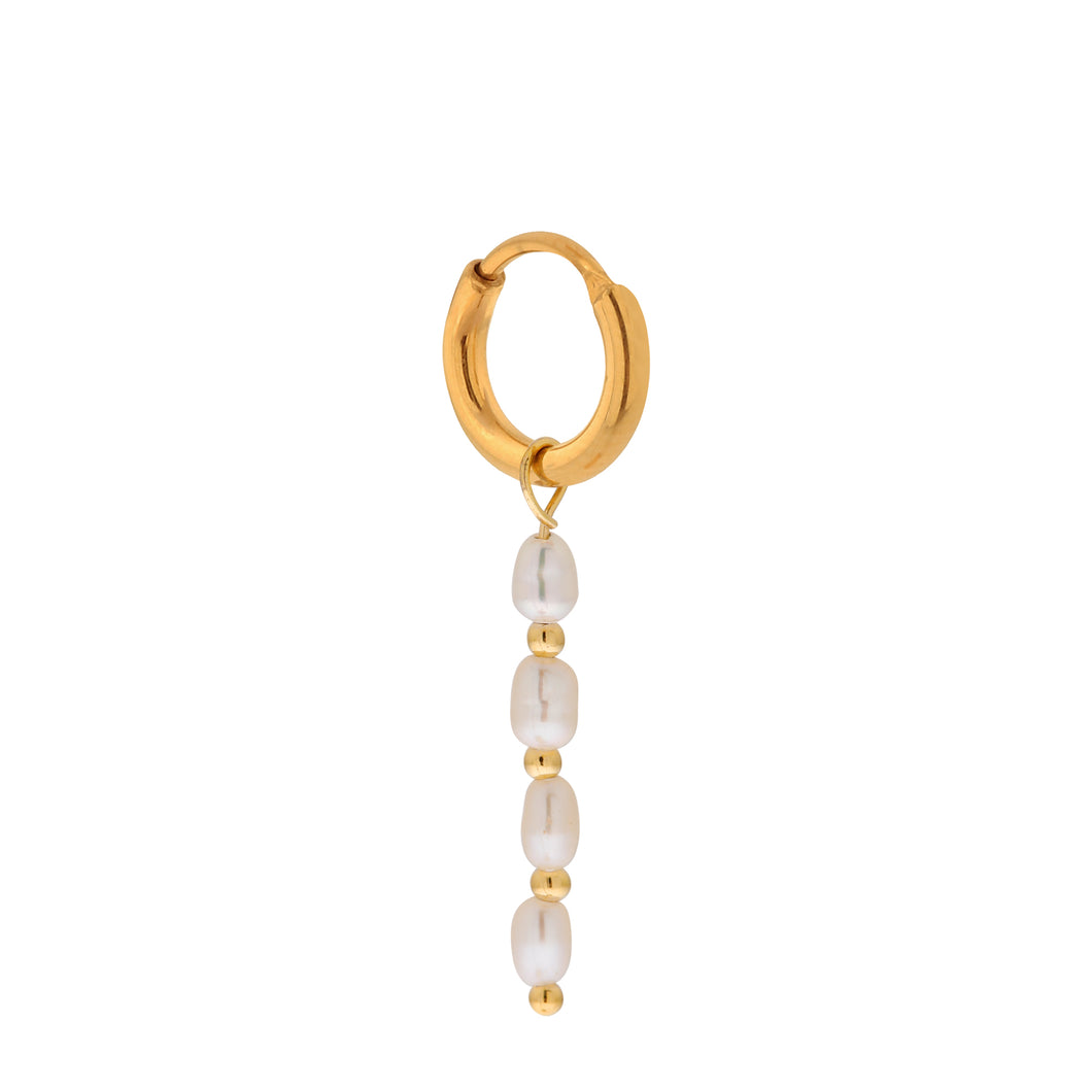 Oorbel - Single quadruple pearl