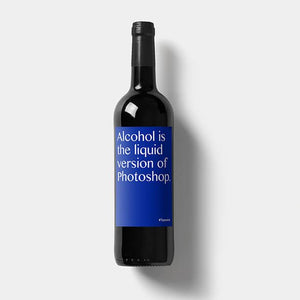 Liquid photoshop - wijnlabel