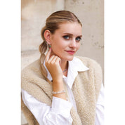 Oorbel - Round color hoop silver