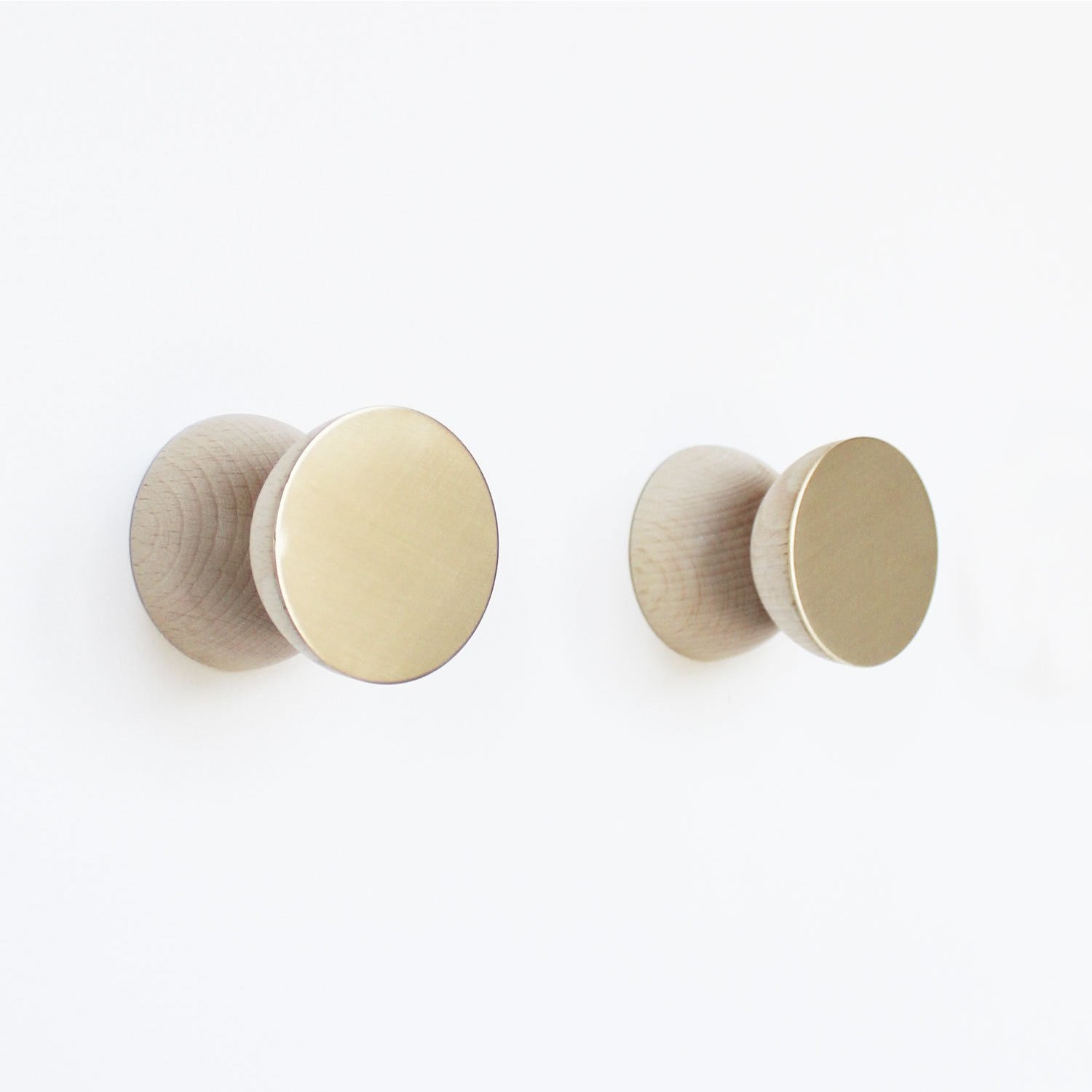 Geometric wood & brass hook