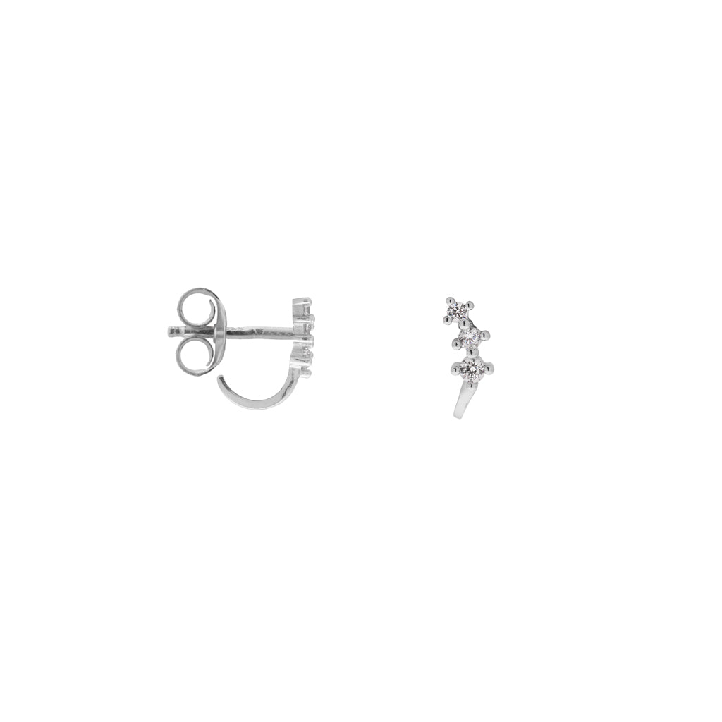 Oorbel - Shiny bow silver