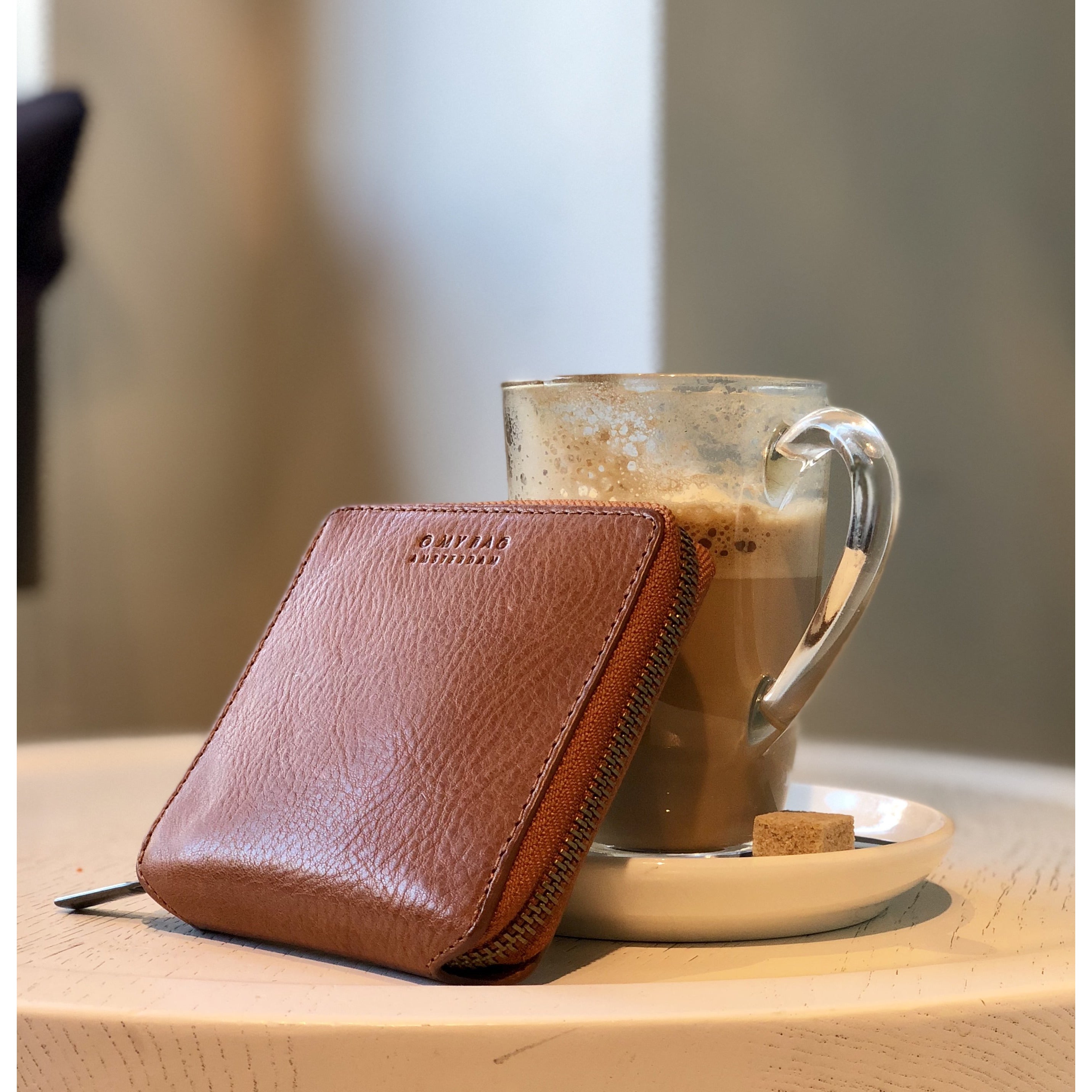 Sonny square wallet cognac