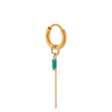Afbeelding in Gallery-weergave laden, Oorbel - Chain turquoise hoop gold
