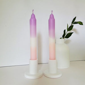 Dip dye kaars - Violet + rose set