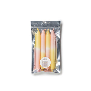 Dip dye kaars - Geel + Roze set